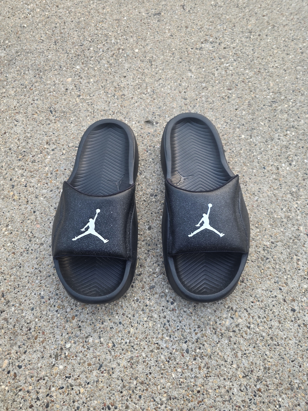 Jordan Kids Black Slide Sandals with White Jumpman